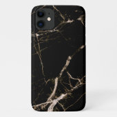 Coques Case-Mate iPhone Marbre Noir Avec Grain Beige (Dos)