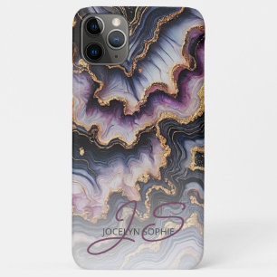 Case-Mate iPhone Case Marbre noir bleu violet or motif artistique
