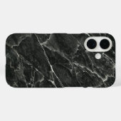 Coques Case-Mate iPhone Marbre noir élégant (Verso (horizontal))