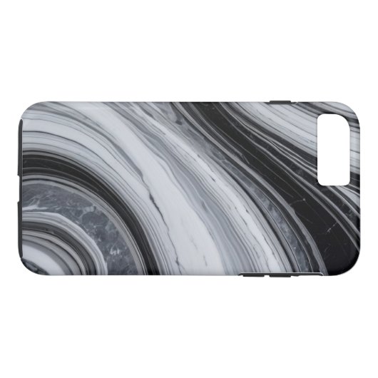Coques Case-Mate iPhone Marbre noir et blanc abstrait (Dos (Horizontal))