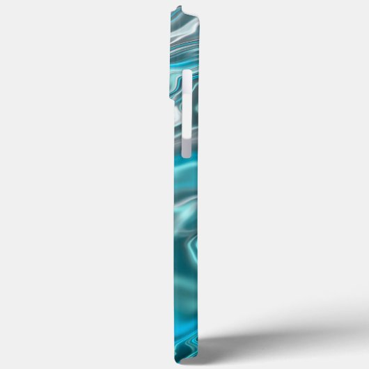 Coques Case-Mate iPhone Marbre noir et bleu Fluide Art (Verso / Gauche)