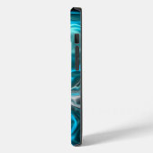 Coques Case-Mate iPhone Marbre noir et bleu Fluide Art (Verso / Gauche)