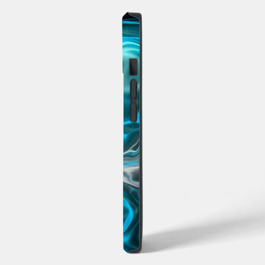 Coques Case-Mate iPhone Marbre noir et bleu Fluide Art (Verso / Gauche)