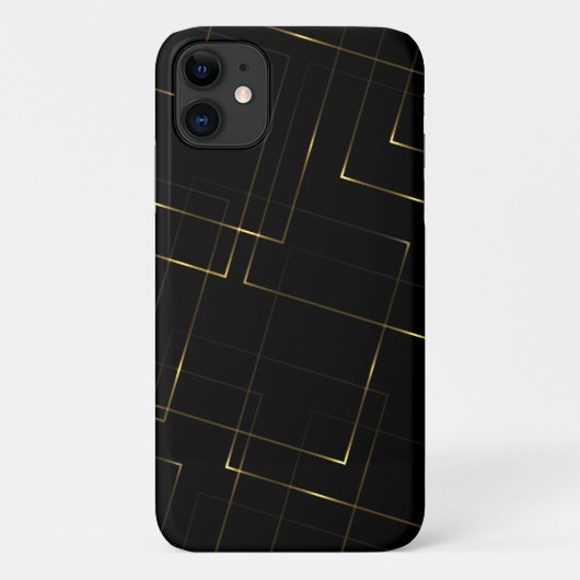 Coques Case-Mate iPhone Marbre noir et or élégant (Dos)