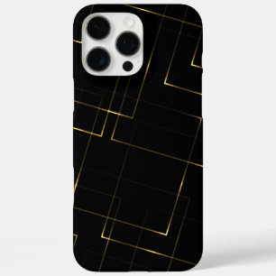 Coques iPhone 16 Pro Max Marbre noir et or élégant