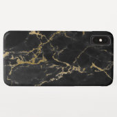 Coques Case-Mate iPhone Marbre noir et or Élégant imprimé moderne (Dos (Horizontal))