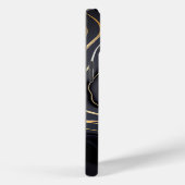 Coques Case-Mate iPhone Marbre Noir Et Or Personnalisé De Luxe (Verso / Droite)