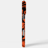 Coques Case-Mate iPhone marbre noir et orange (Verso / Droite)