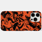 Coques Case-Mate iPhone marbre noir et orange (Verso (horizontal))