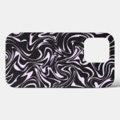 Coques Case-Mate iPhone Marbre noir et rose Motif Abstrait (Verso (horizontal))