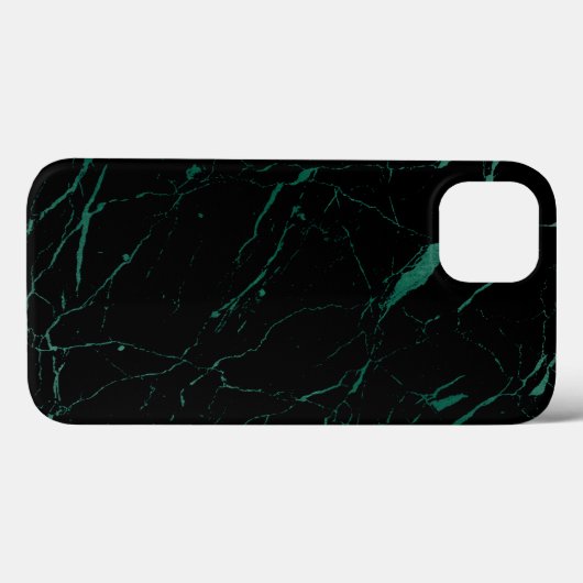 Coques Case-Mate iPhone Marbre noir et vert de luxe (Verso (horizontal))