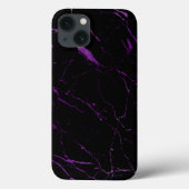 Coques Case-Mate iPhone Marbre noir et violet de luxe (Verso)