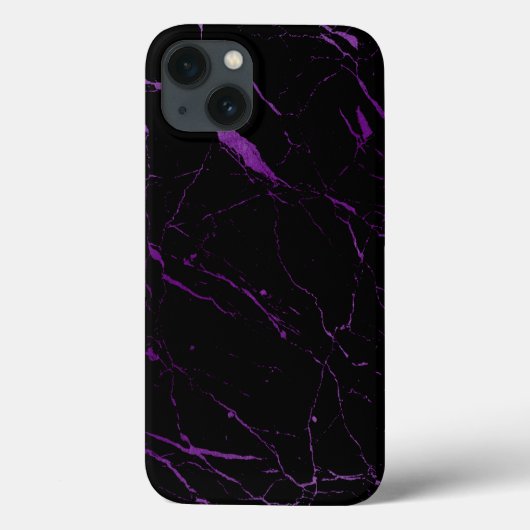Coques Case-Mate iPhone Marbre noir et violet de luxe (Verso)