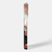 Coques Case-Mate iPhone Marbre noir gris rose or motif d'art (Verso / Droite)