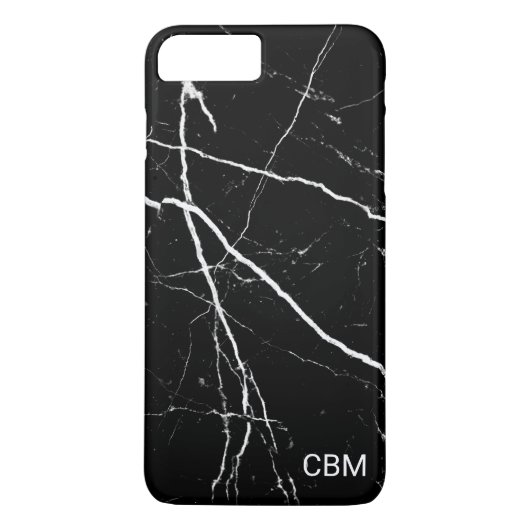 Coques Case-Mate iPhone Marbre Noir Monogramme (Dos)