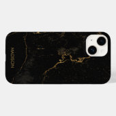 Coques Case-Mate iPhone Marbre noir or (Verso (horizontal))