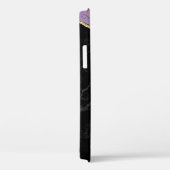 Coques Case-Mate iPhone Marbre noir tendance violet & Or Agate avec nom (Verso / Droite)