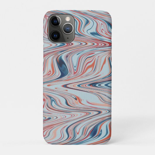Coques Case-Mate iPhone Marbre numérique dans les tons azur et rouge (Dos)