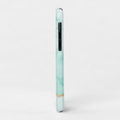 Coques Case-Mate iPhone Marbre ondulé bleu clair et doré (Dos/Gauche)