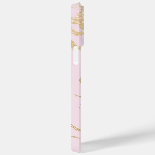 Coques Case-Mate iPhone Marbre or esthétique rose pâle (Verso / Droite)