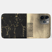 Coques Case-Mate iPhone Marbre Or Noir Nom Luxe (Dos (Horizontal))