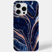 Coques Case-Mate iPhone Marbre or Rose bleu marine élégant (Verso)
