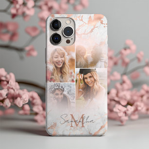 Coques iPhone 16 Pro Max Marbre or Rose élégant & 4 Photo