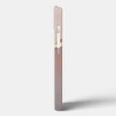 Coques Case-Mate iPhone Marbre or rose gold pailleté monogramme (Verso / Gauche)