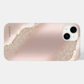 Coques Case-Mate iPhone Marbre Pailleté Or Rose Élégant Chic (Verso (horizontal))
