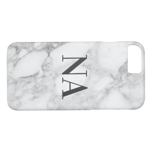 Coques Case-Mate iPhone Marbre personnalisé monogramme initial (Dos (Horizontal))