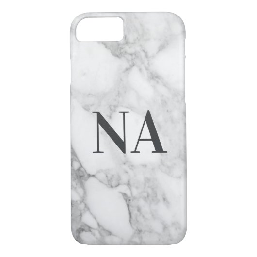 Coques Case-Mate iPhone Marbre personnalisé monogramme initial (Dos)