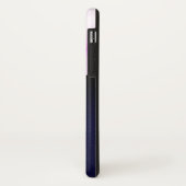 Coques Case-Mate iPhone marbre pourpre en cuir avec monogramme (Dos/Gauche)