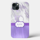 Coques Case-Mate iPhone Marbré pourpre et blanc (Verso)