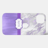 Coques Case-Mate iPhone Marbré pourpre et blanc (Verso (horizontal))