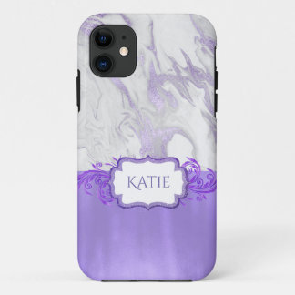 Case-Mate iPhone Case Marbré pourpre et blanc