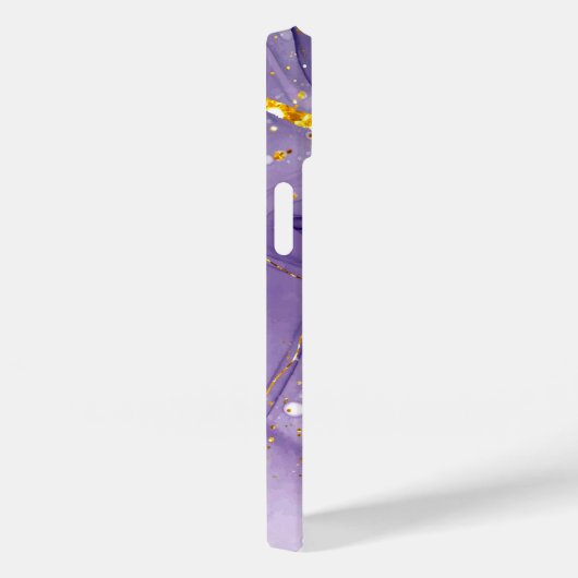 Coques Case-Mate iPhone Marbre pourpre et doré (Verso / Droite)