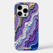 Coques Case-Mate iPhone Marbre pourpre et or liquide (Verso)