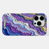 Coques Case-Mate iPhone Marbre pourpre et or liquide (Verso (horizontal))