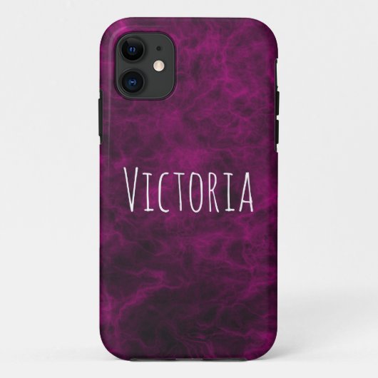 Coques Case-Mate iPhone Marbre pourpre personnalisé moderne (Dos)