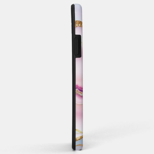 Coques Case-Mate iPhone Marbre rose clair Agate Collection tendance (Dos/Droite)