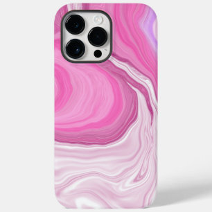 Coque Pour Pour iPhone 14 Pro Max Marbre rose et blanc Faux