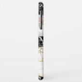 Coques Case-Mate iPhone Marbre rose géométrique de blanc de noir d'or (Dos/Gauche)