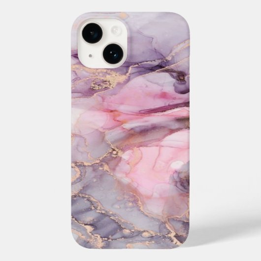 Coques Case-Mate iPhone marbre rose mignon gris élégant (Verso)