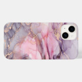 Coques Case-Mate iPhone marbre rose mignon gris élégant (Verso (horizontal))