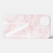 Coques Case-Mate iPhone Marbre rose moderne Grande échelle Monogramme (Verso (horizontal))