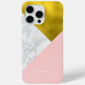 Coques Case-Mate iPhone Marbre rose Motif et Faux Gold Foil (Verso)
