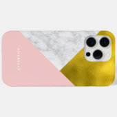 Coques Case-Mate iPhone Marbre rose Motif et Faux Gold Foil (Verso (horizontal))