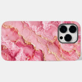 Coques Case-Mate iPhone Marbre Rose Océan Luxueux avec Veines Dorées (Verso (horizontal))