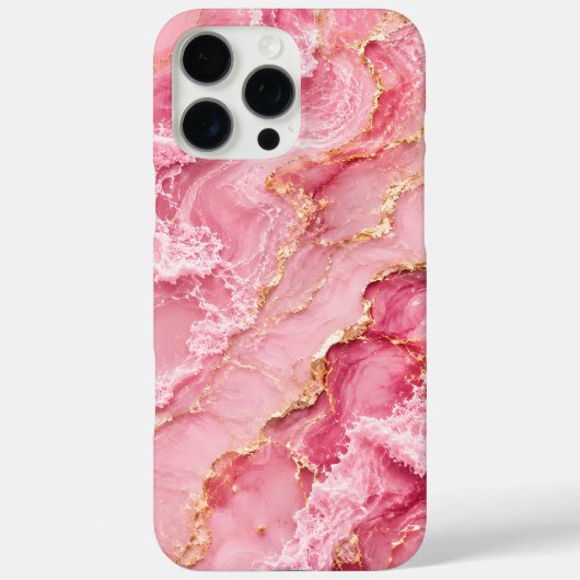 Coques Case-Mate iPhone Marbre Rose Océan Luxueux avec Veines Dorées (Verso)