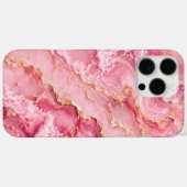 Coques Case-Mate iPhone Marbre Rose Océan Luxueux avec Veines Dorées (Verso (horizontal))